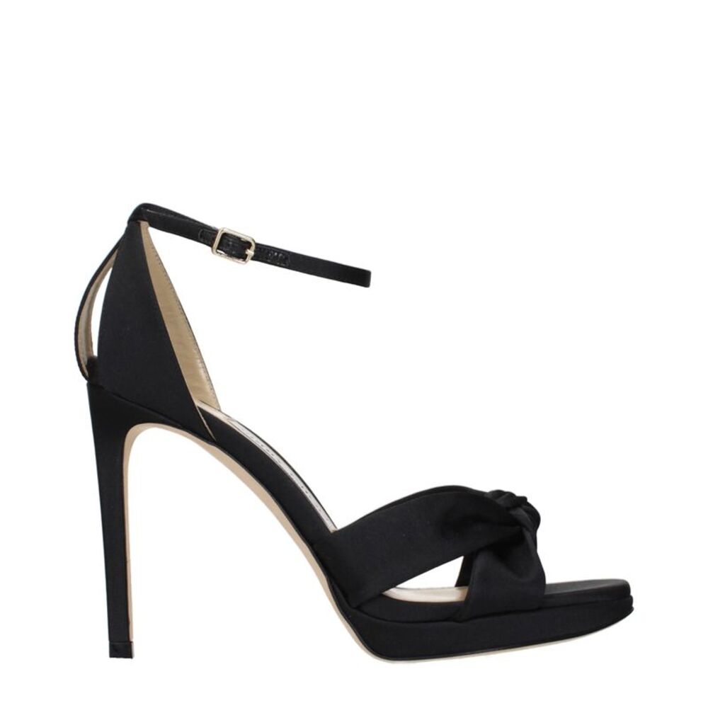 Jimmy Choo Black Satin Platform Women's Sandals